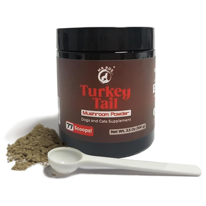 Natural Turkey Tail Mushroom Powder for Pets Health - 3.5 oz (77 Scoops)