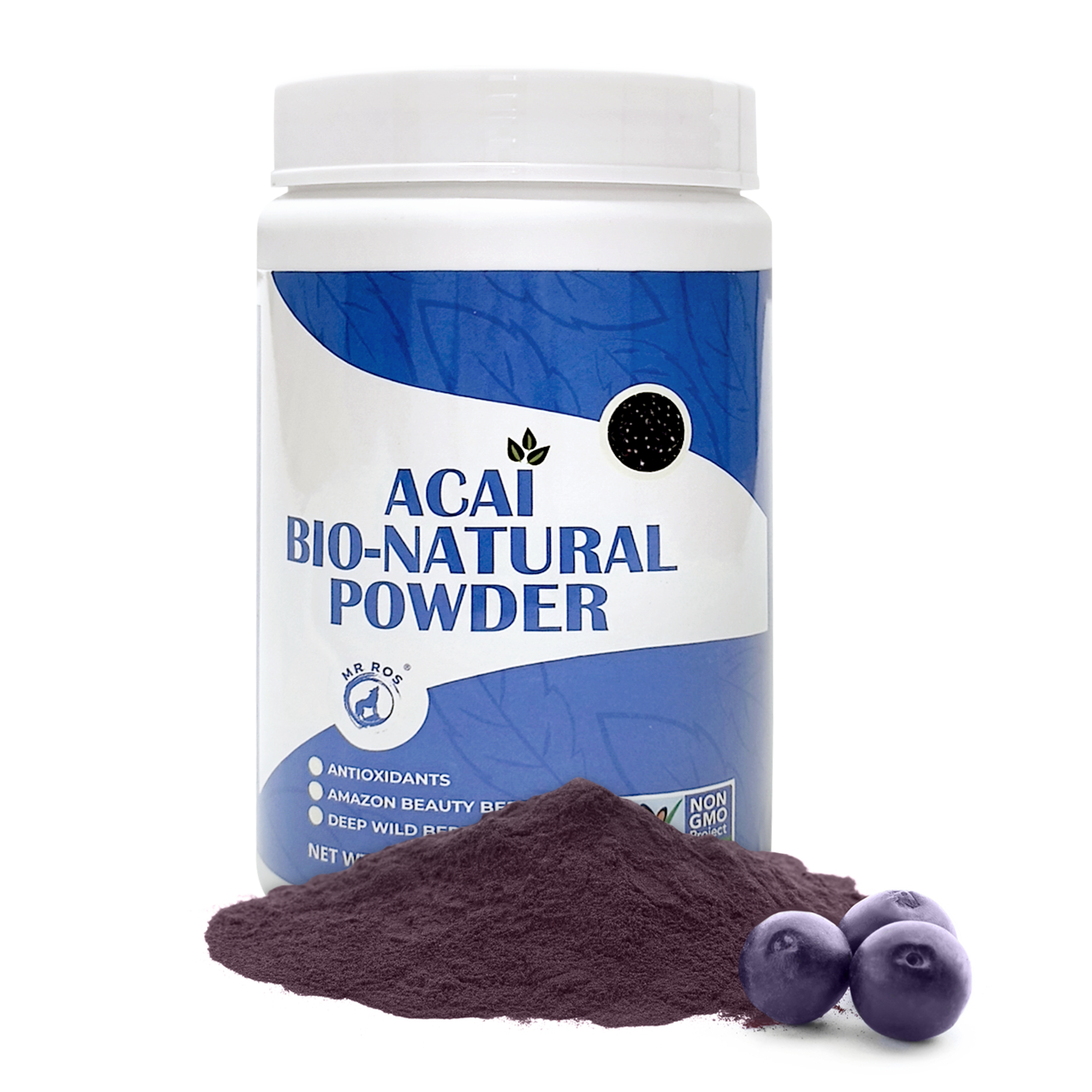 MR ROS Organic Acai Berry Powder-100% Bio Natural - 1 lb