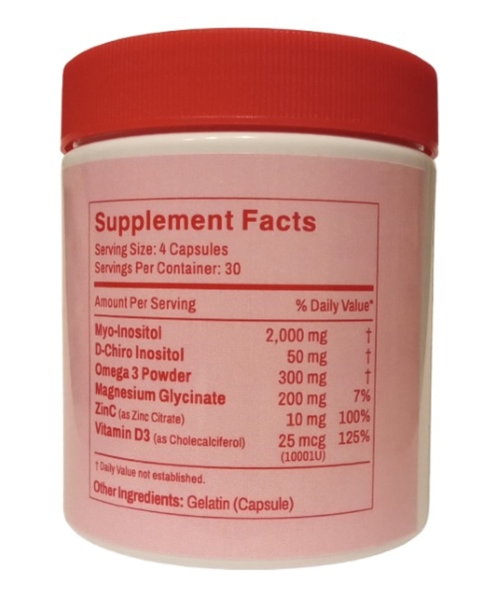 Happy Hormones PCOS Multivitamin Capsules - Myo-Inositol and D-Chiro Inositol Supplement - Omega-3 and Vitamin D3 Supplement Capsules - 40:1 Ratio, 120 Easy Swallow Caps